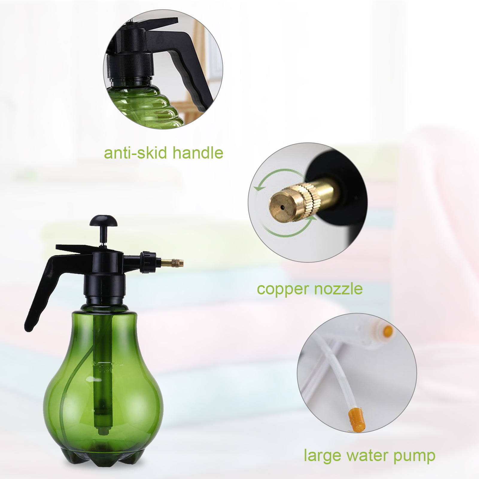 Details about  / 1.5L Household Flower Watering Pot Water Spray Can Hand Pressure Mist Sprayer